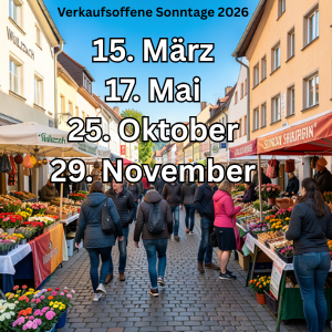 Verkaufsoffene Sonntage in Wolnzach 2026 Verkaufsoffene Sonntage in Wolnzach 2026